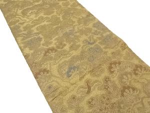 アンティーク　花鳥模様織出し丸帯（材料）